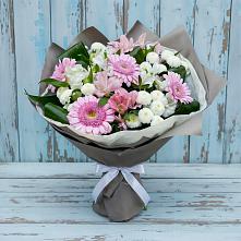 Букет цветов из:  Герберы, Альстромерии и Хризантемы #REPLACE_PRED# Красный Профинтерн