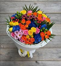 Букет цветов из:  Розы и Хризантемы в Красный Профинтерн