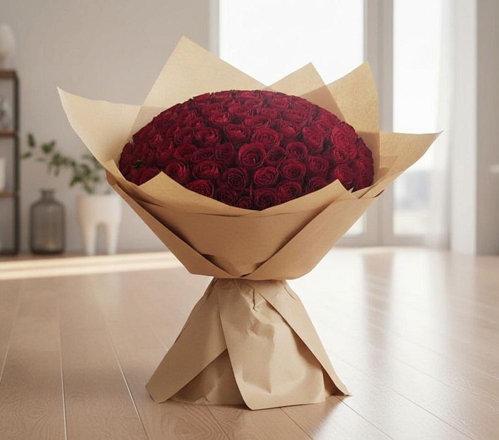 Букет 101 Красная роза в Красный Профинтерн