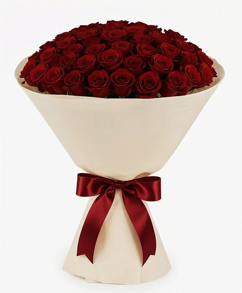 Букет 101 Бордовая роза Блэк Бакарра в Красный Профинтерн